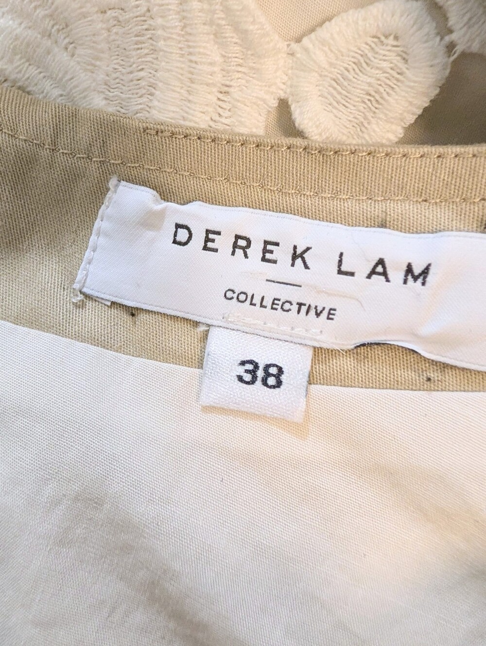 Derek Lam Collective Khaki Lace V-Neck Dress - Picture 5 of 5